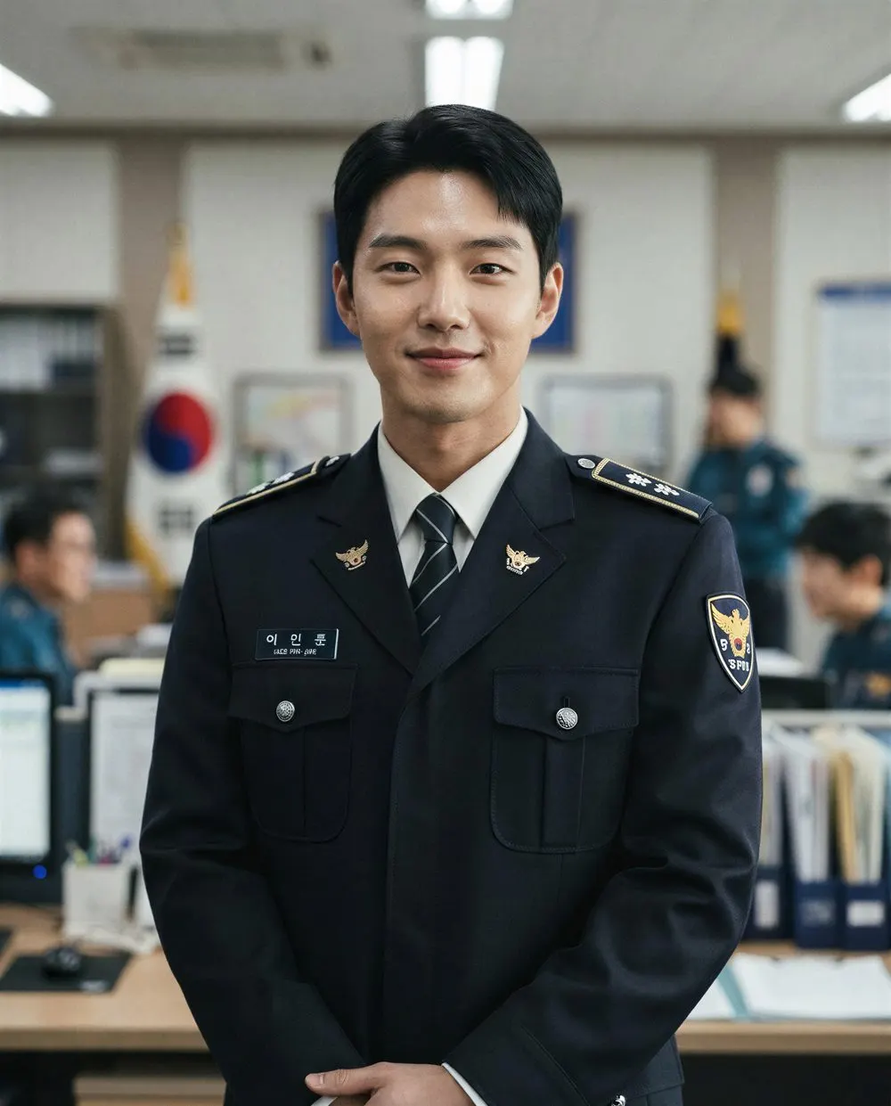 AI result: a child shown as a grown-up police officer